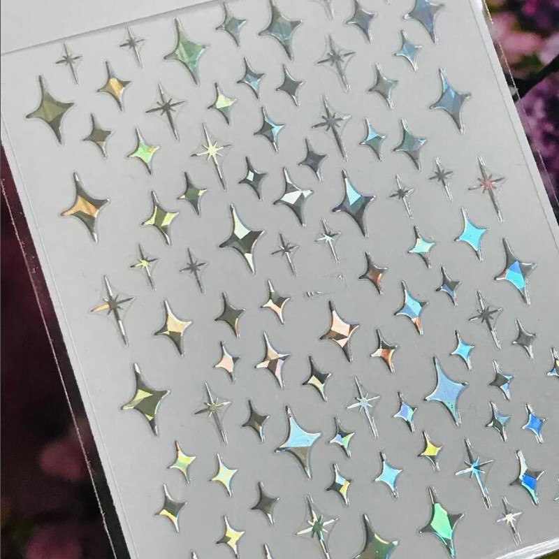 Nail Art Rose Gold - 3D Laser Bạc/Hoa Hồng Vàng Rỗng