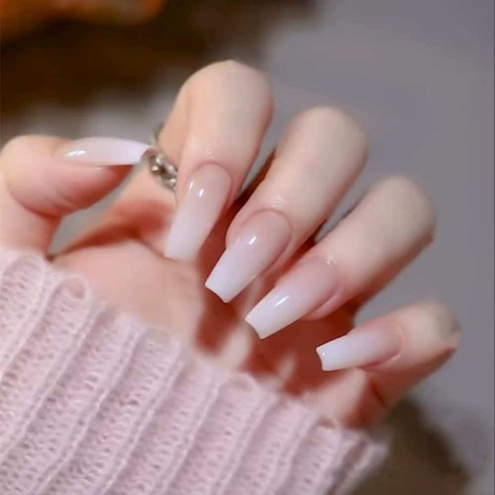 Nail Art Full Color - 24pcs/Box Long Coffin False Nails Art