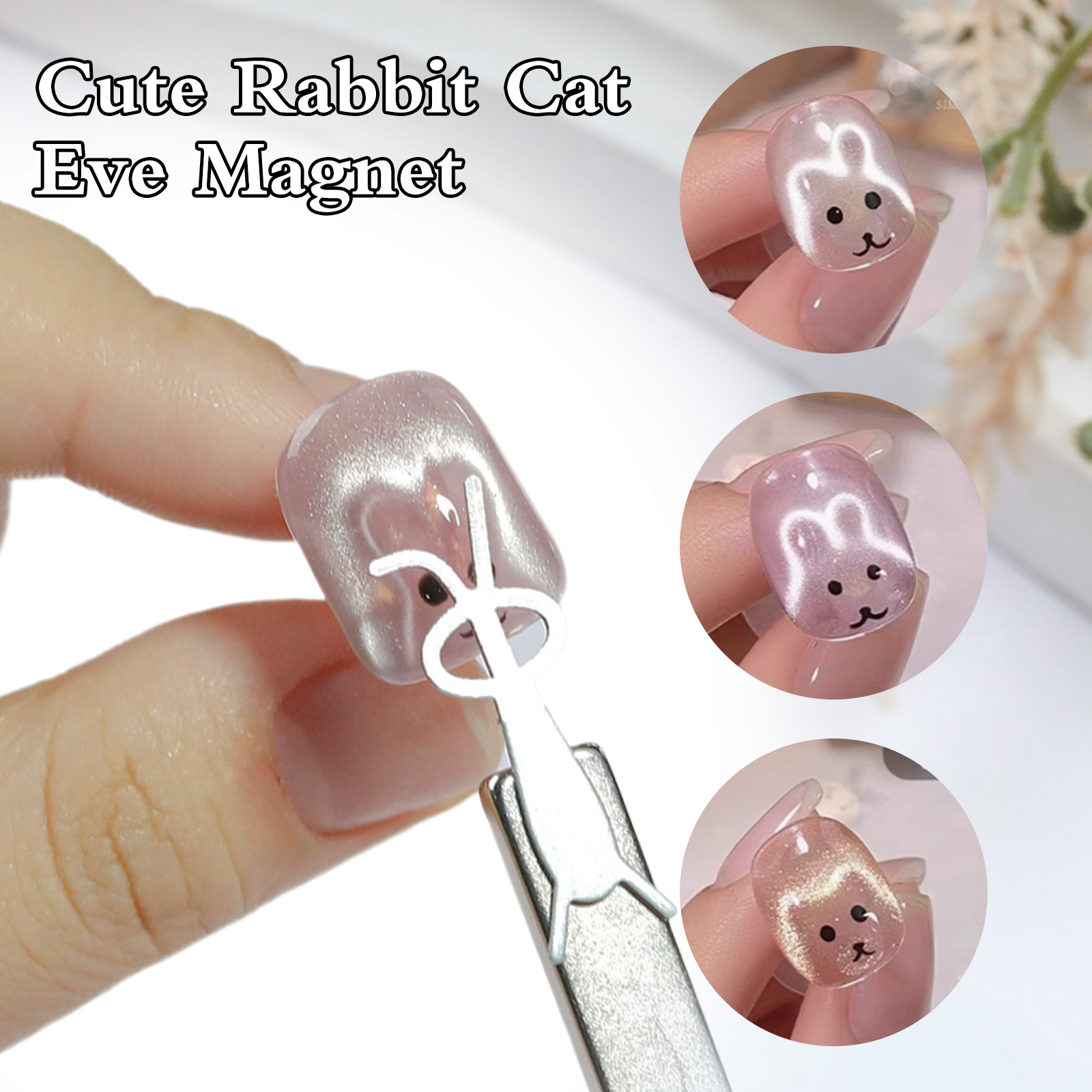 1/4Pcs Rabbit Bear Heart Shape - đánh giá và giá Nail Art Full Color