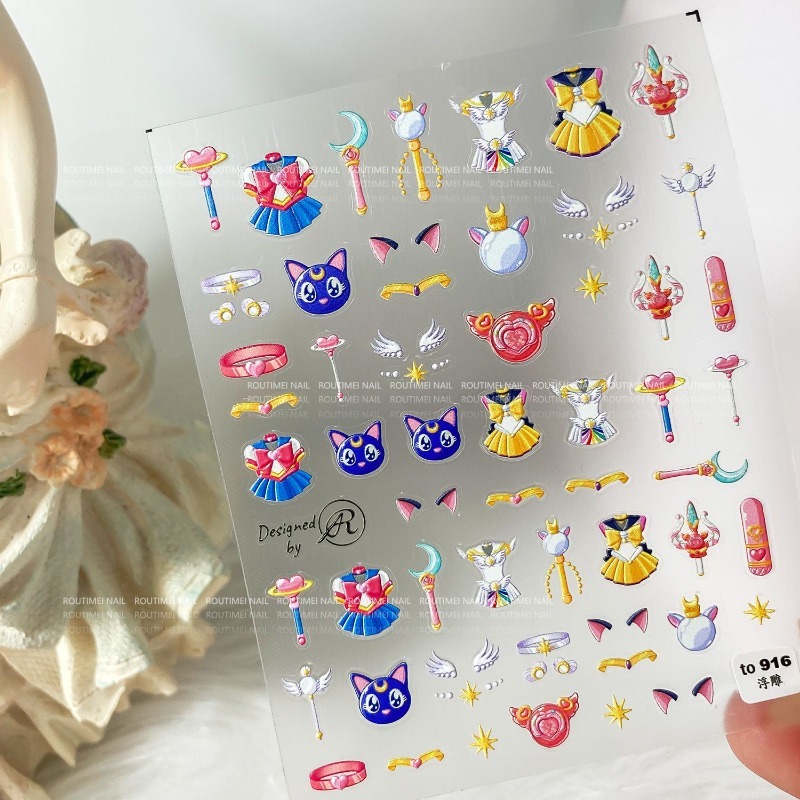 Sailor Moon Nail Stickers Tsuk - đánh giá và giá Nail Art Maroon