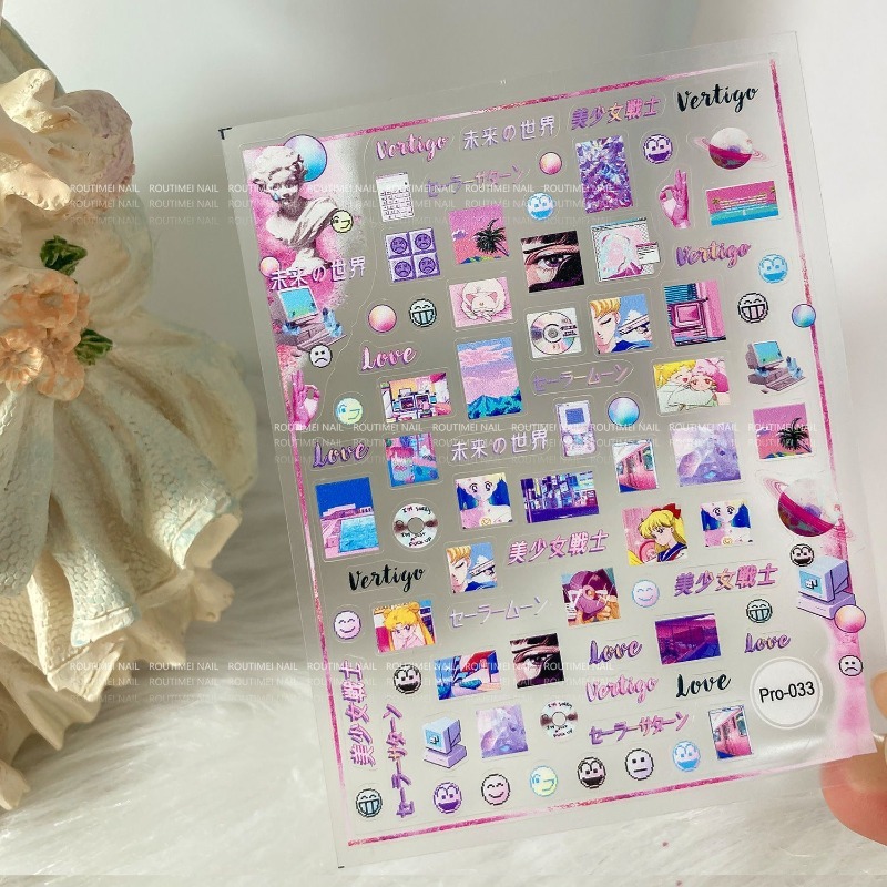 Sailor Moon Nail Stickers Tsuk - đánh giá và giá Nail Art Maroon