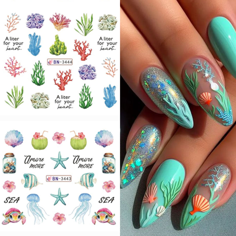 12 Design Ocean Creature Water - đánh giá và giá Nail Art France