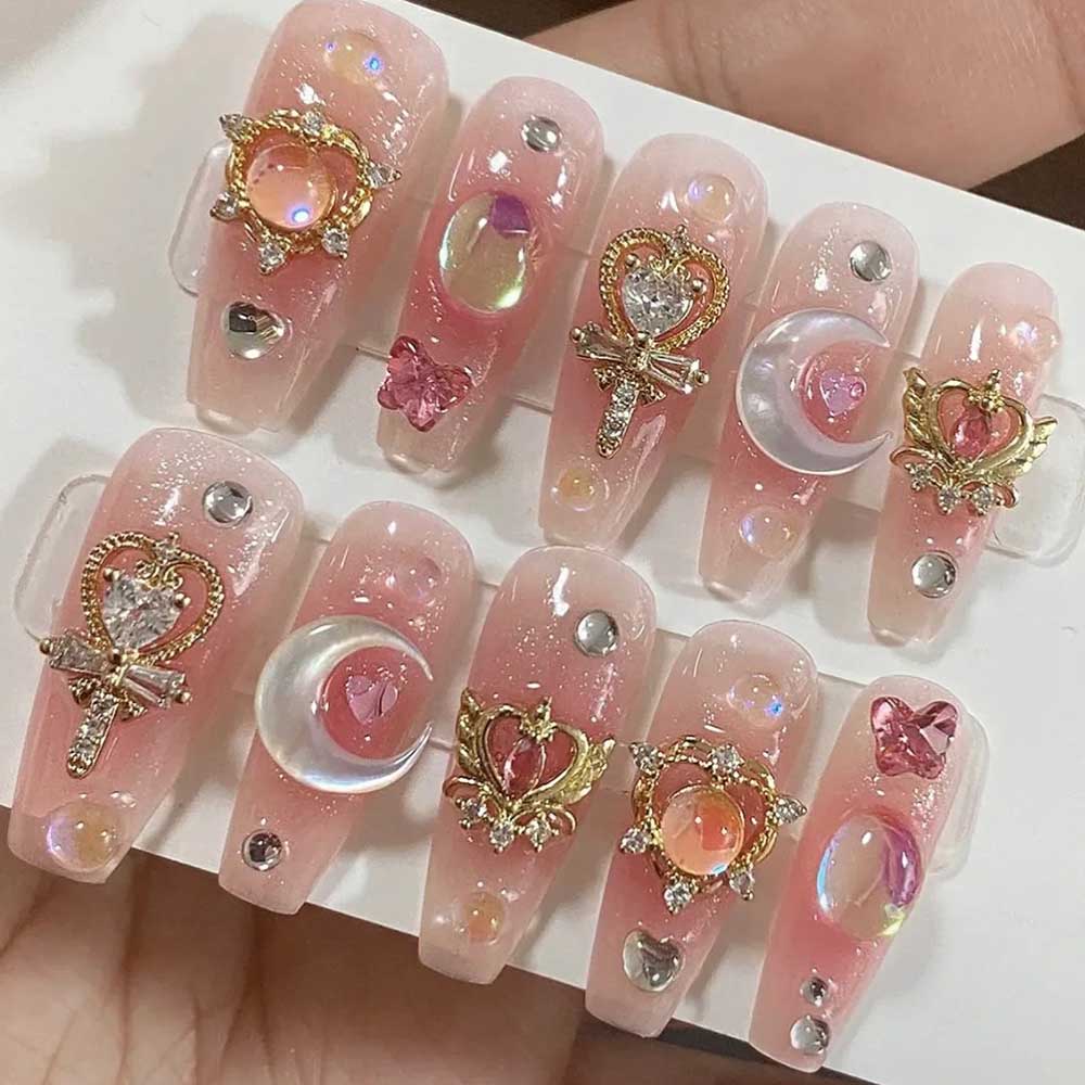 24pcs/box Luxury Pink Long Cof - đánh giá và giá Nail Art Maroon