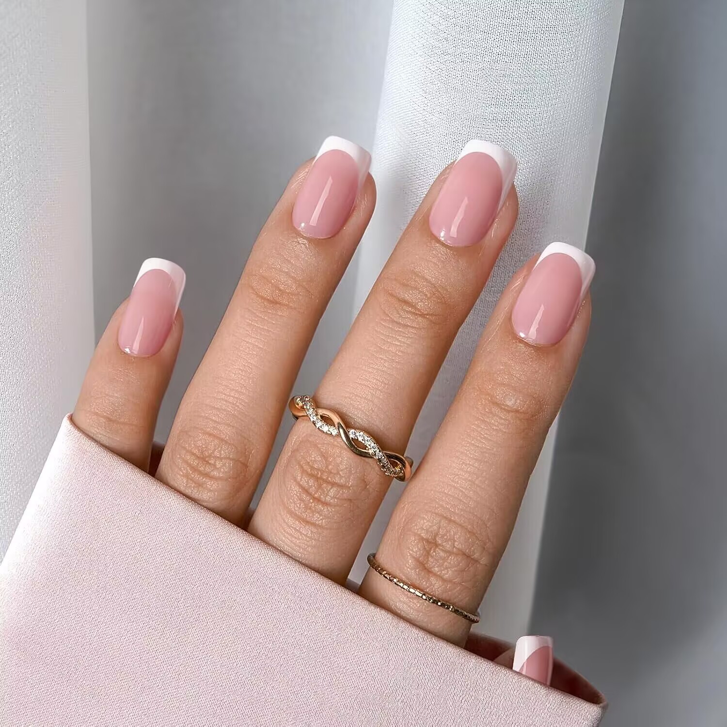 24PCS Short Square White Franc - đánh giá và giá Nail Art France