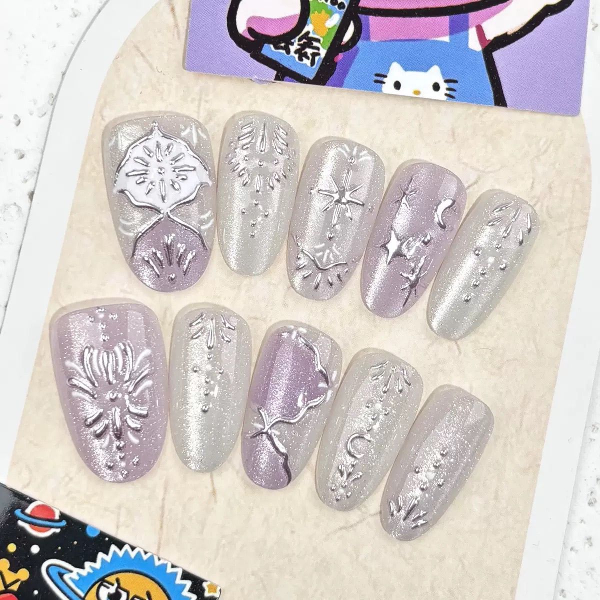 10pcs Baroque Press On Nails S - đánh giá và giá Nail Art Maroon