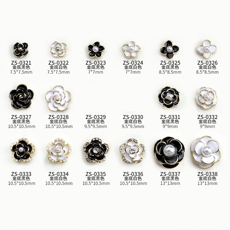 10PCS Bright White Black Dimao - đánh giá và giá Nail Art Rose Gold