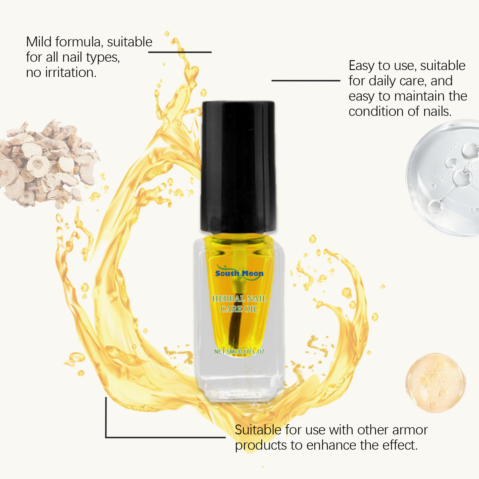 South Moon Herbal Nail Oil Sof - đánh giá và giá Nail Art Maroon