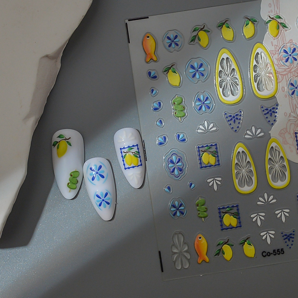 Lemon Fruit Nail Stickers Bohe - đánh giá và giá Nail Art France
