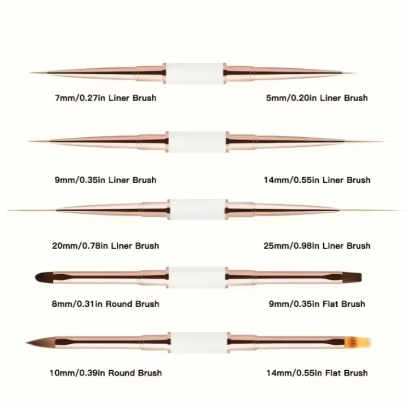 5Pcs Dual End Nail Art Pen Bru - đánh giá và giá Nail Art Kaki