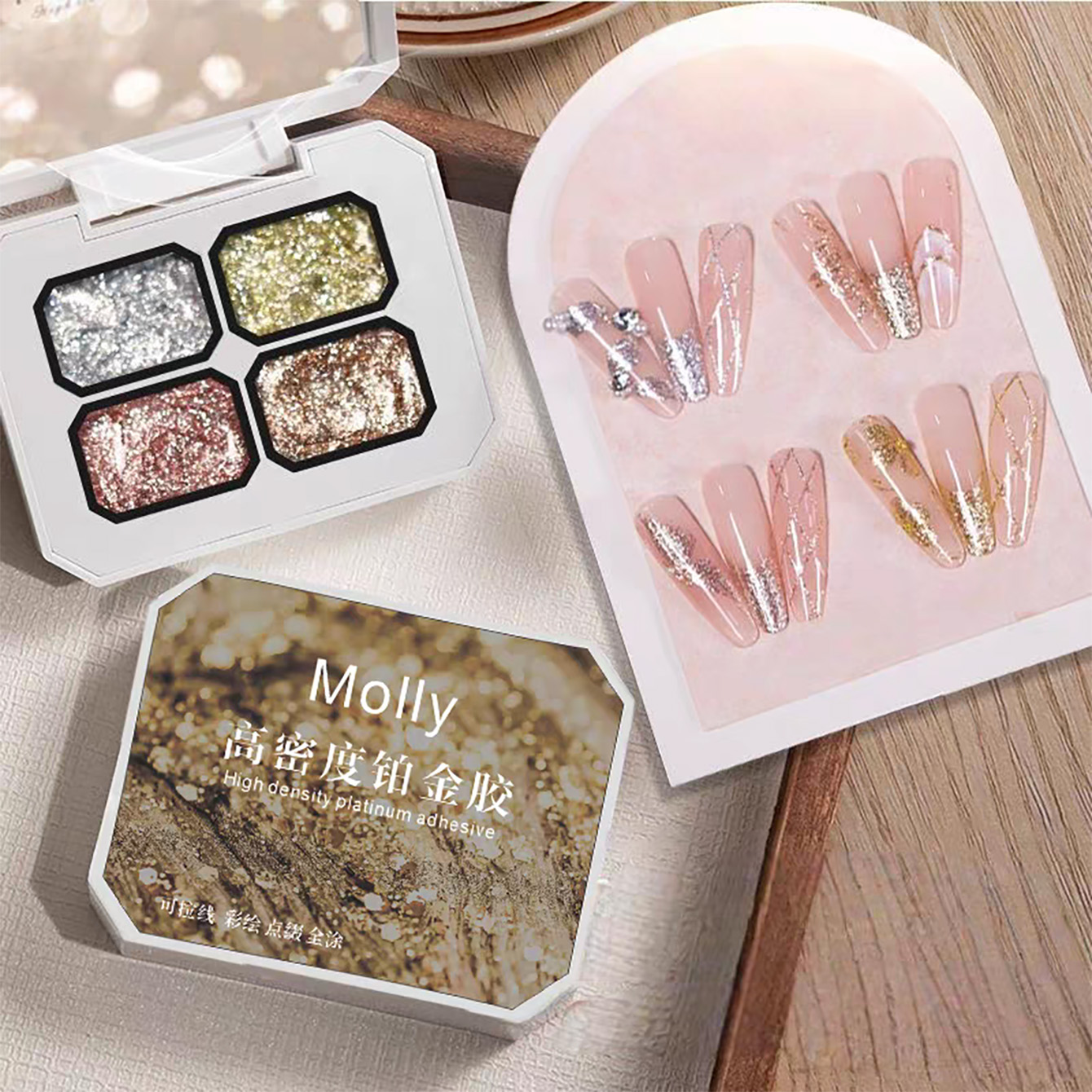 MIANEL Chunky Foil Platinum Na - đánh giá và giá Nail Art Rose Gold