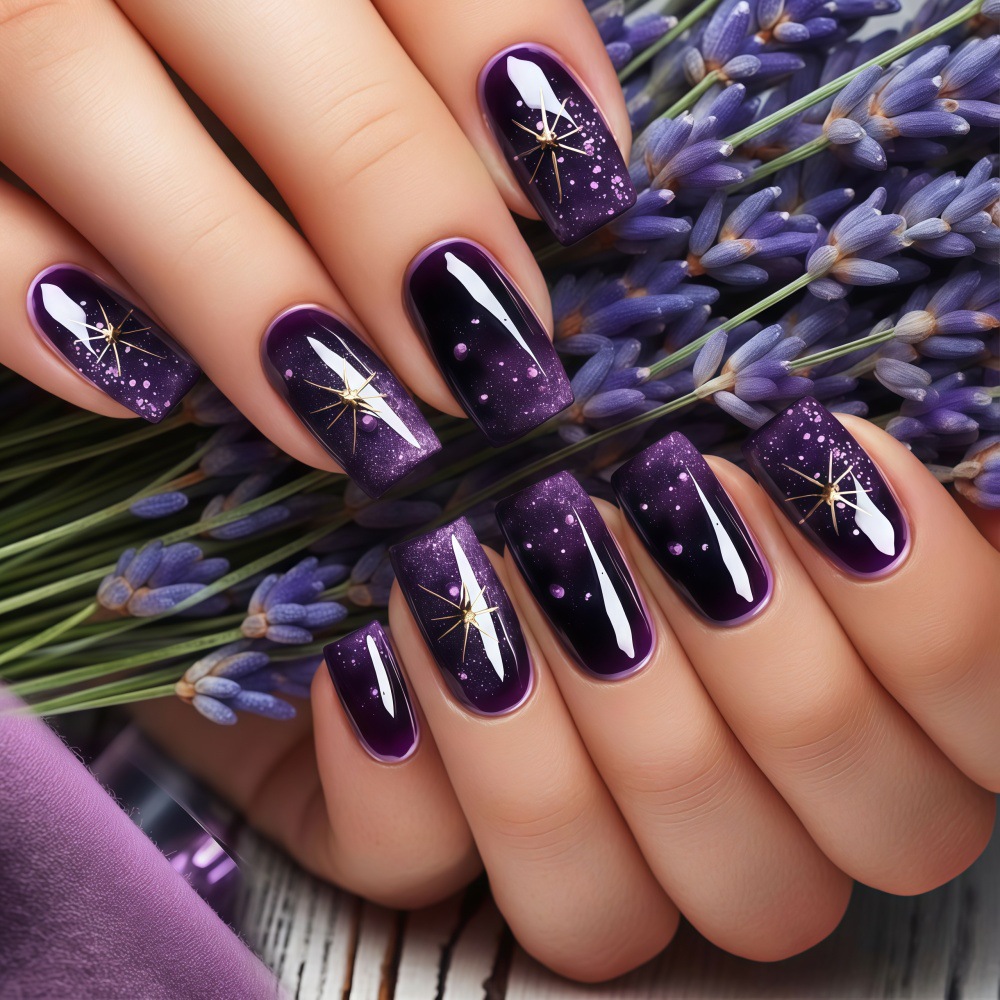 Short Medium fake nails gradie - đánh giá và giá Nail Art Maroon