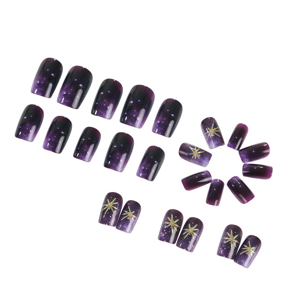 Short Medium fake nails gradie - đánh giá và giá Nail Art Maroon
