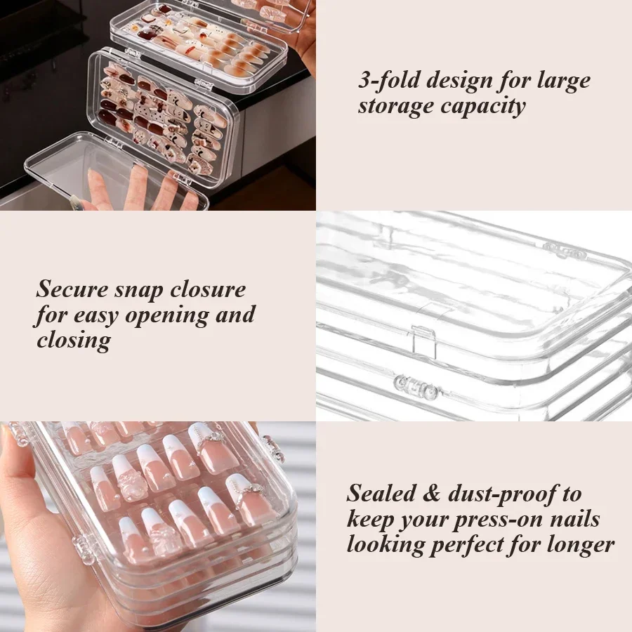 Clear Foldable Press On Nail S - đánh giá và giá Nail Art Kaki