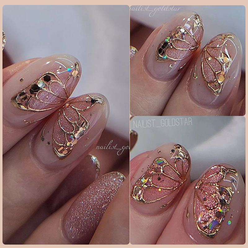 LILYCUTE 5ml Super Bright Meta - đánh giá và giá Nail Art Rose Gold